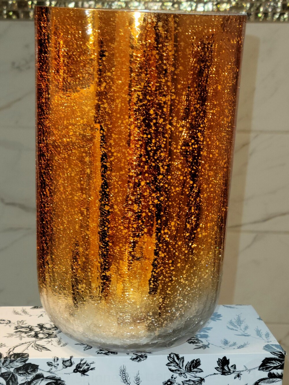 Ashland Amber and Gold Speckled Glass Vase
